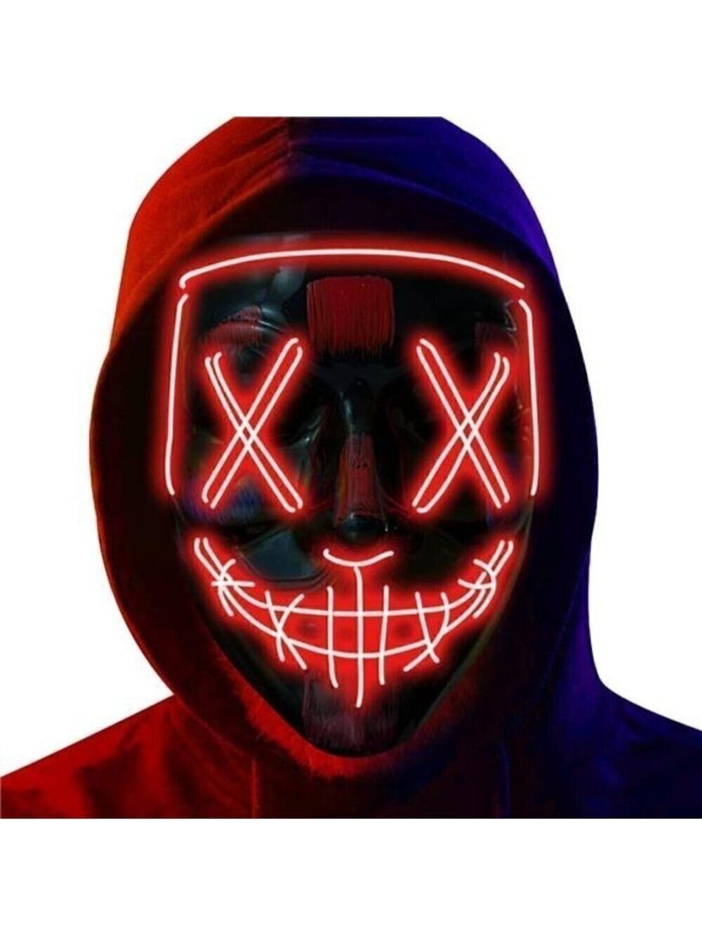 RED Halloween Mask LED Light Festival Cosplay Costume Masquerade Parties NEW